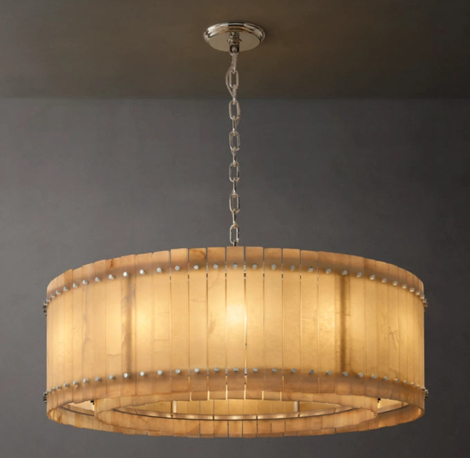 San Marco Alabaster Round Chandelier 48"-MEET LIGHTING