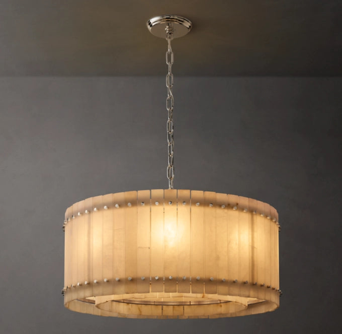 San Marco Alabaster Round Chandelier 37"-MEET LIGHTING