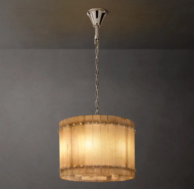 San Marco Alabaster Round Chandelier 22"-MEET LIGHTING