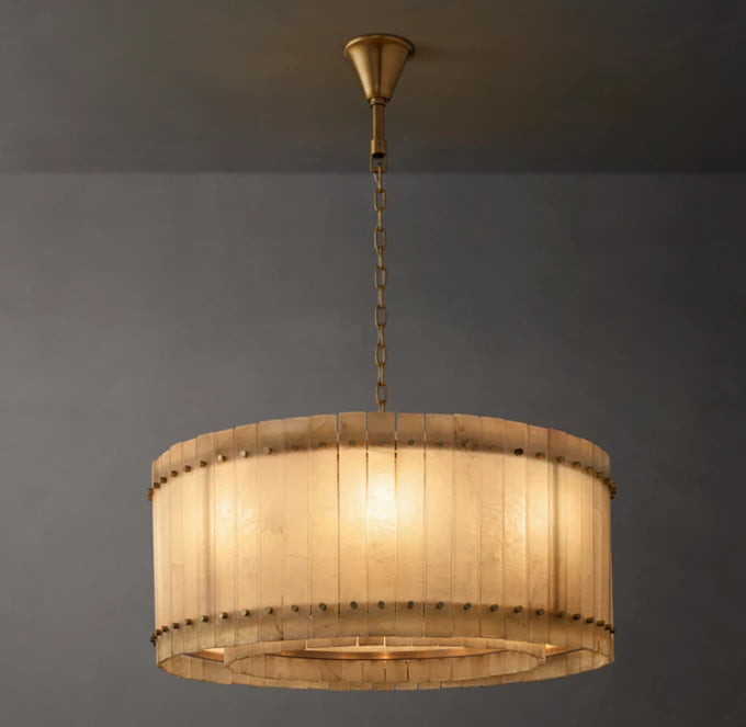 San Marco Alabaster Round Chandelier 37"-MEET LIGHTING