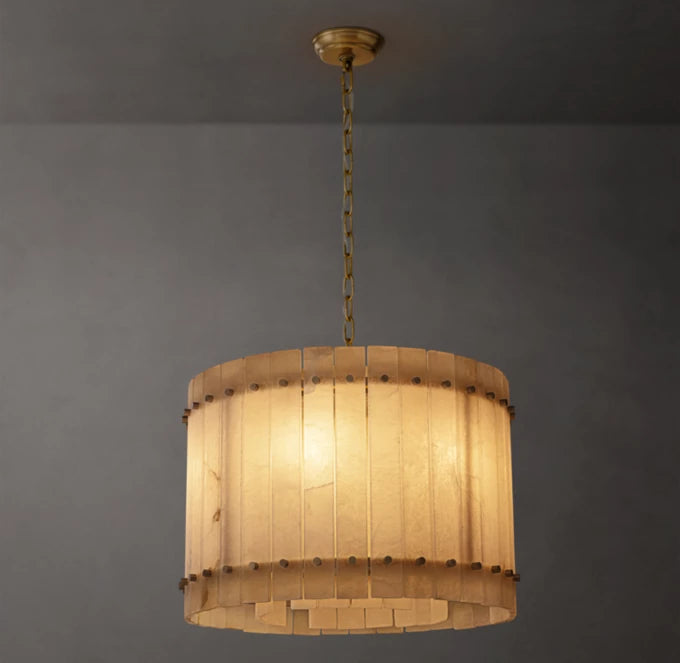 San Marco Alabaster Round Chandelier 22"-MEET LIGHTING