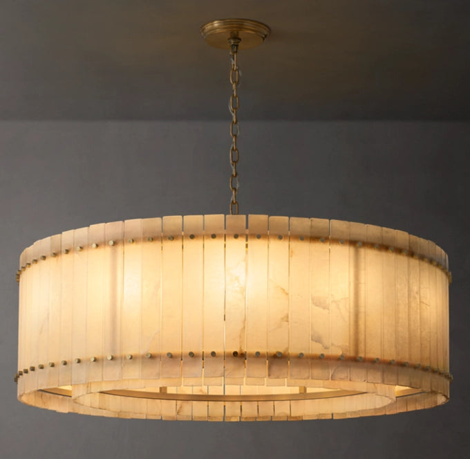 San Marco Alabaster Round Chandelier 48"-MEET LIGHTING