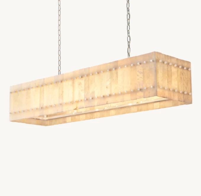 San Marco Alabaster Linear Chandelier 54"-MEET LIGHTING