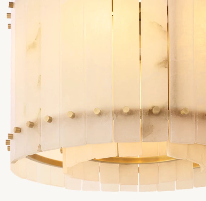 San Marco Alabaster Round Chandelier 22"-MEET LIGHTING