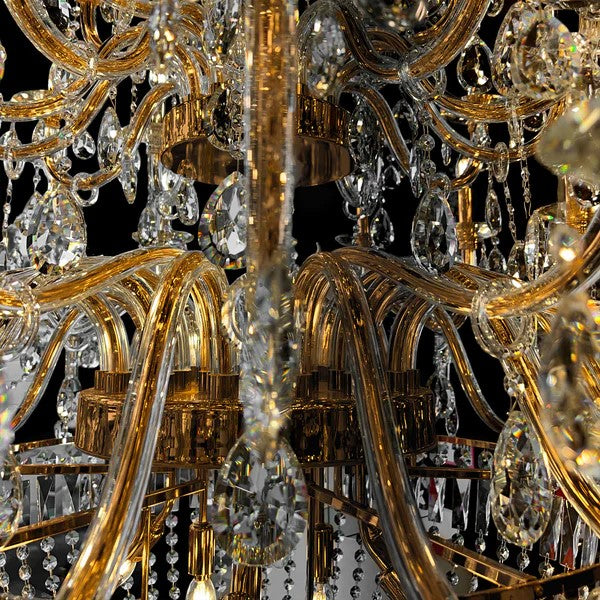 Extra Large European-style Multi-layers Candle Luxury Crystal Chandelier Gold Art Foyer/Staircase Decorative Light Fixture-MEET LIGHTING
