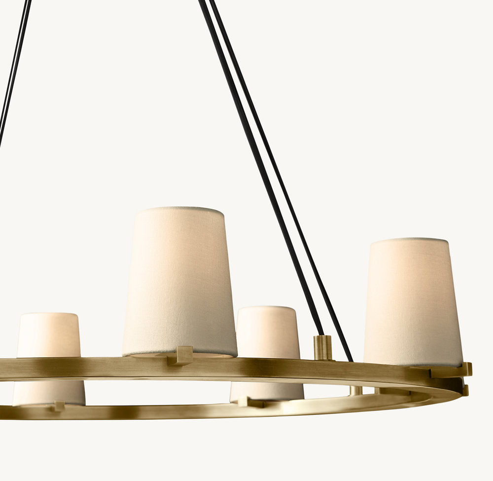PAUILLAC FABRIC SHADE ROUND CHANDELIER 48"