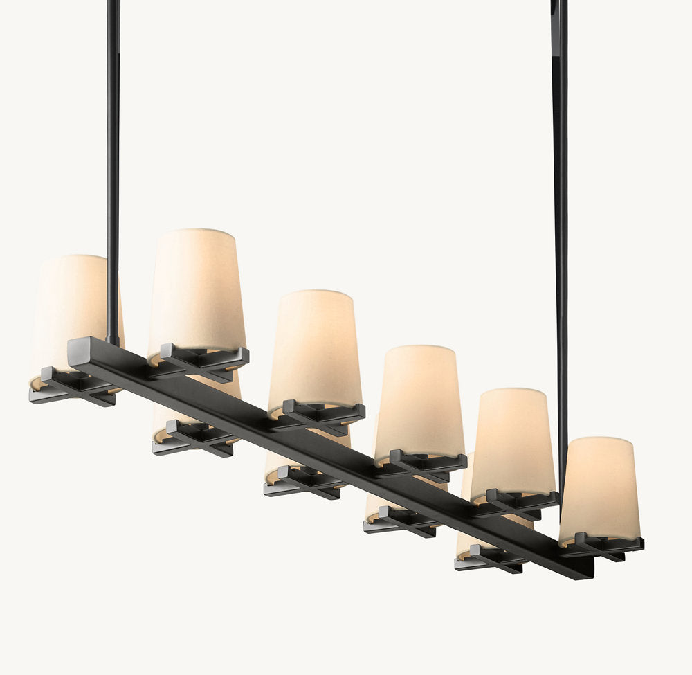PAUILLAC FABRIC SHADE LINEAR CHANDELIER 60"
