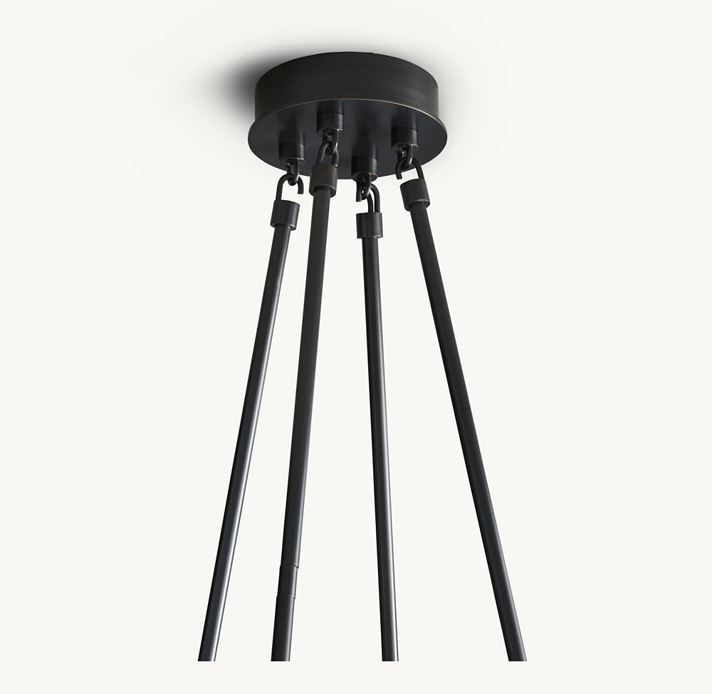 TORCHE DE VERRE ROUND CHANDELIER 58"
