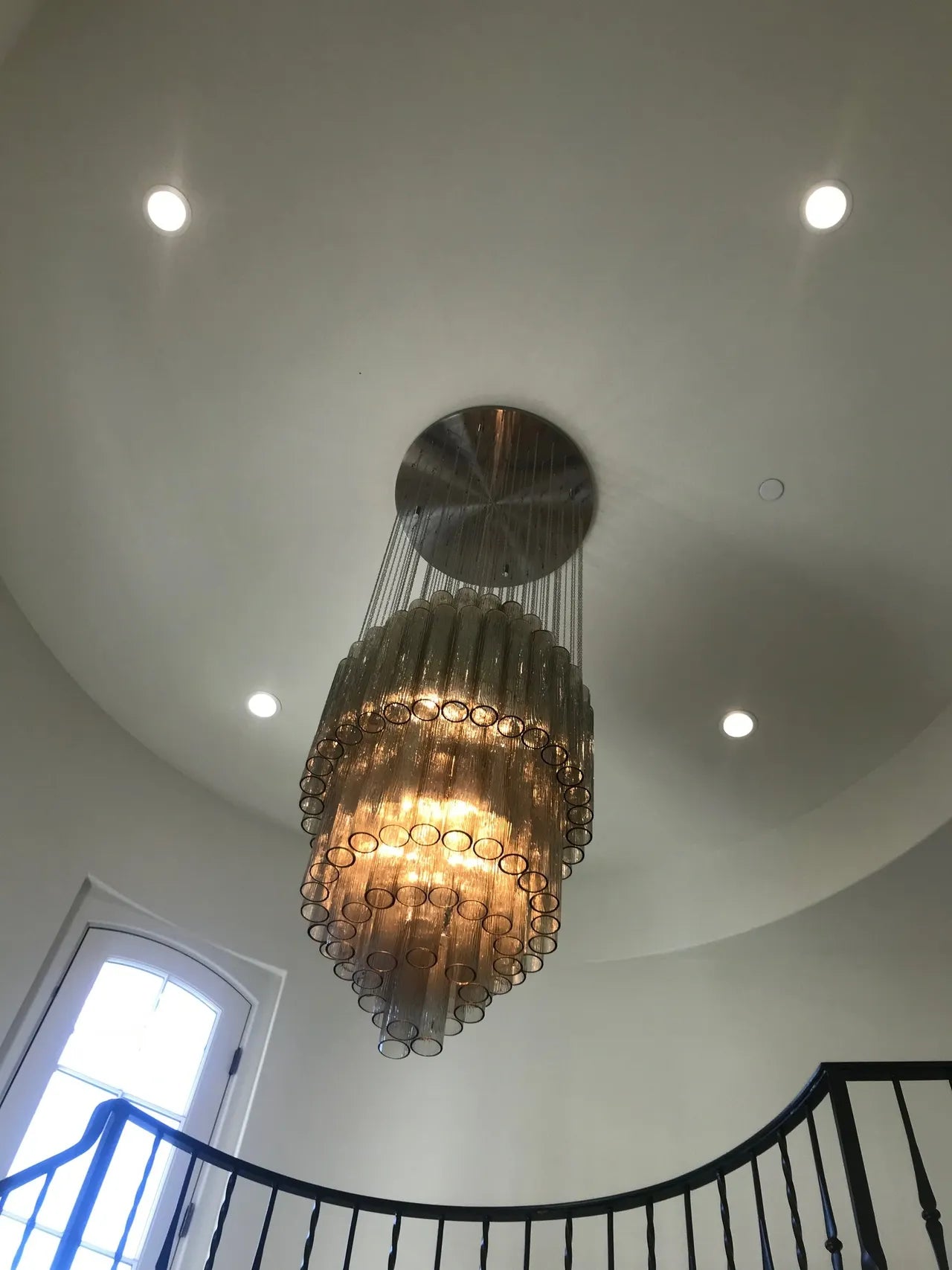 Luxury Italian Style Tubular Glass Chandelier With Chrome Finish-MEET LIGHTING