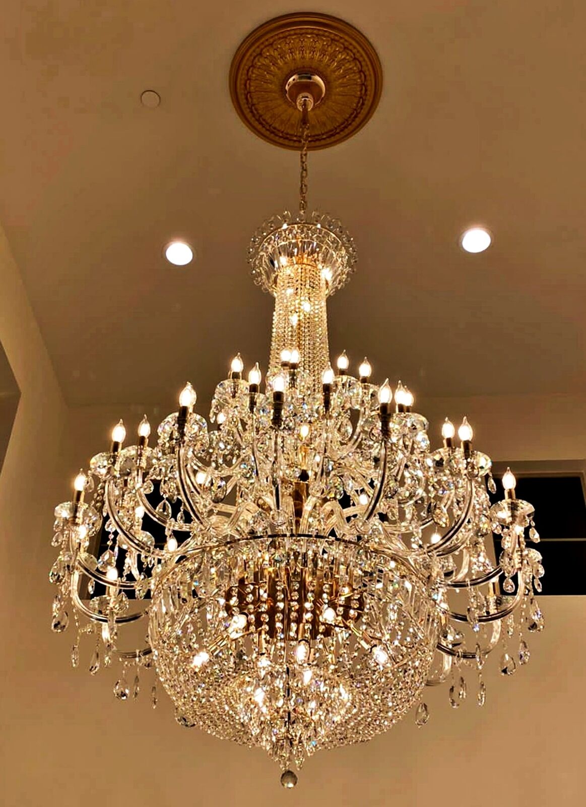 Extra Large European-style Multi-layers Candle Luxury Crystal Chandelier Gold Art Foyer/Staircase Decorative Light Fixture-MEET LIGHTING