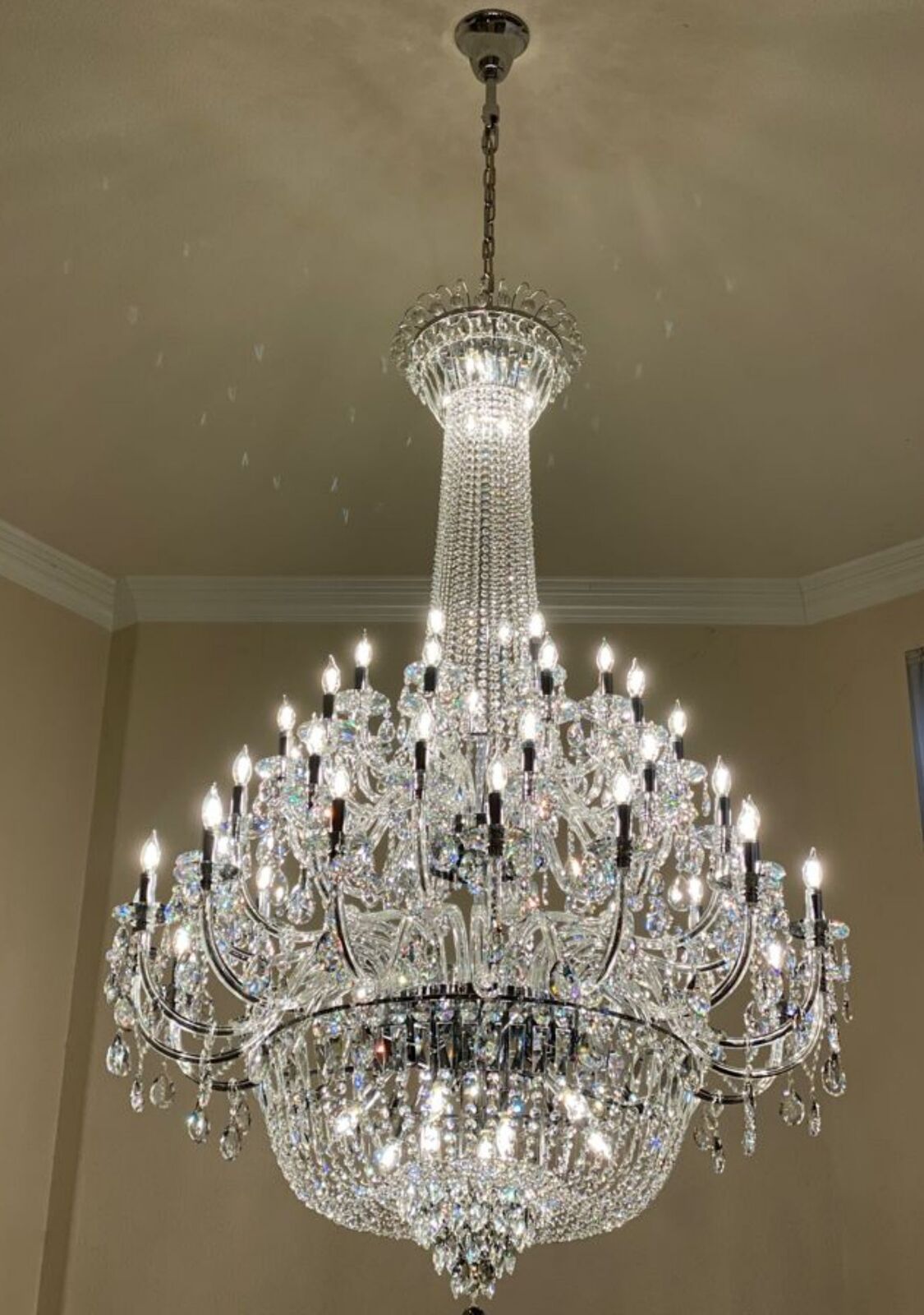 Extra Large European-style Multi-layers Candle Luxury Crystal Chandelier Gold Art Foyer/Staircase Decorative Light Fixture-MEET LIGHTING