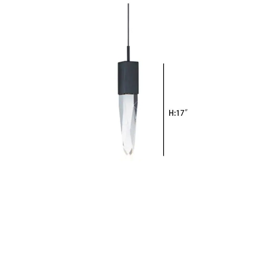 Modern Light Luxury Round/Rectangle Floating Glacier Crystal Chandelier in Black Finish for Kitchen Island/ Staircase/Living Room-MEET LIGHTING