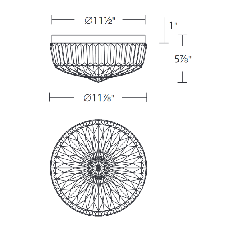 Meet Crystal Chandelier S6812 Regina 1-lt 12" LED Flush Mount