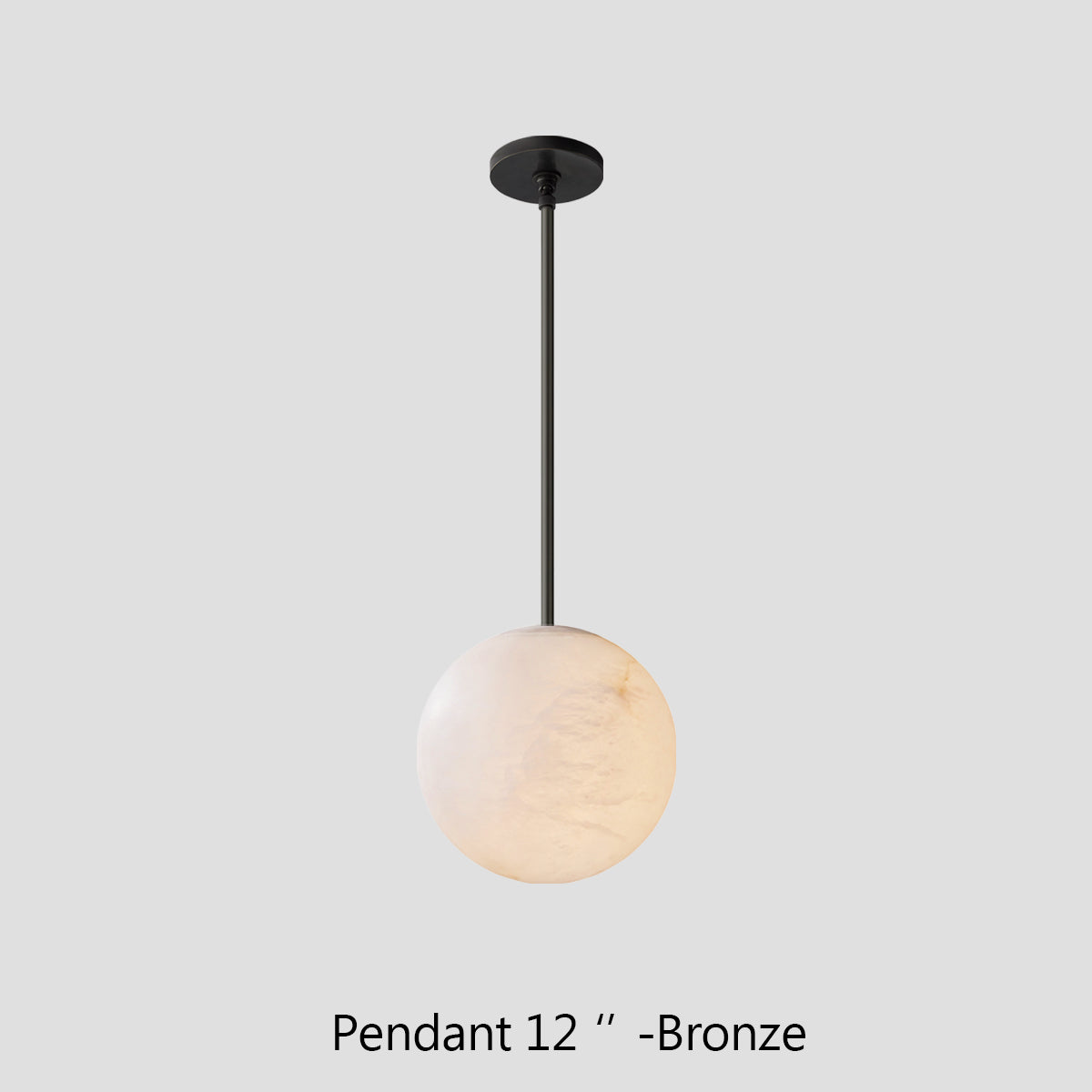 Hand-Carved Alabaster Globe Pendant