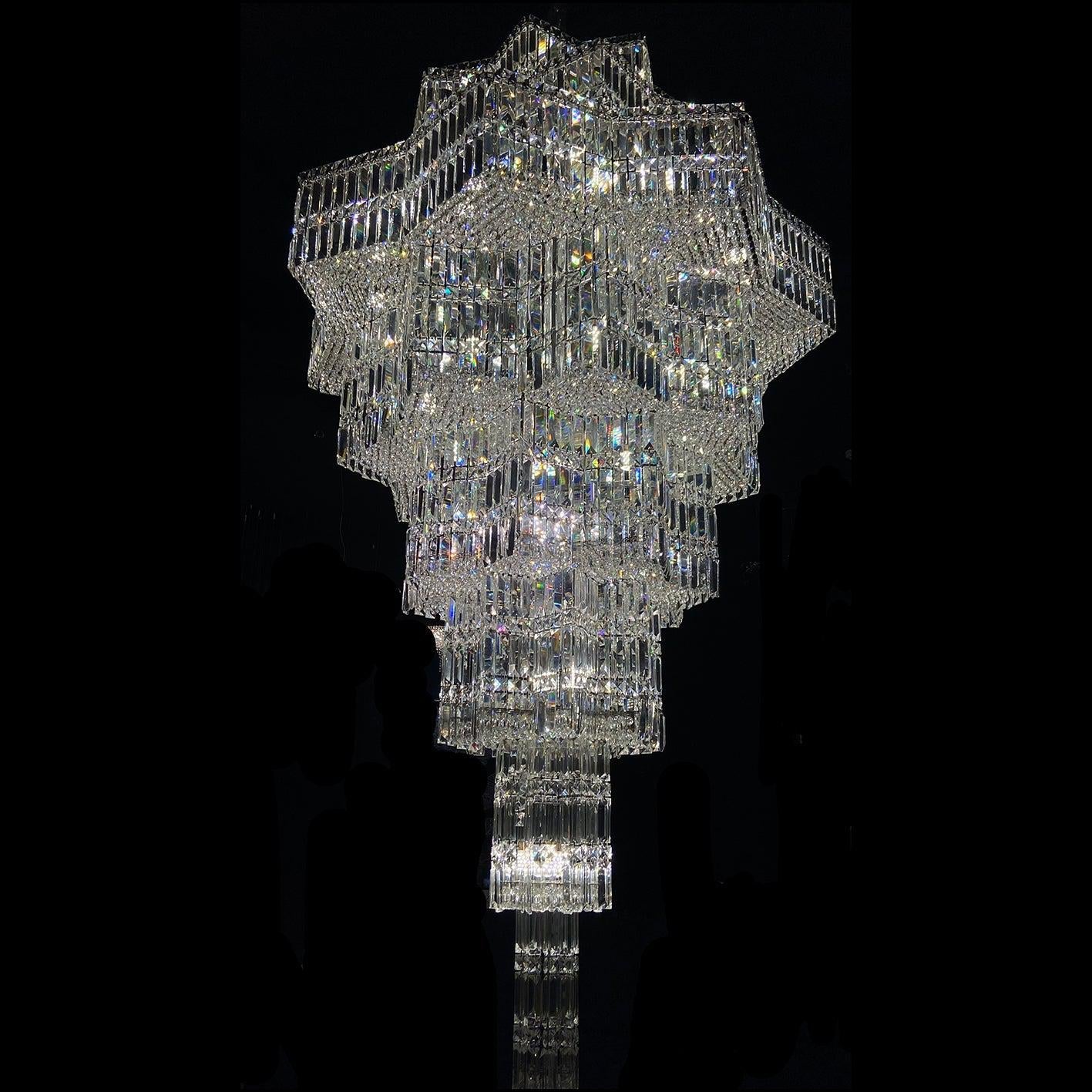 Luxury Plaza Multi-Tier Crystal Chandelier for High Ceilings/Hotel Hall / 2 Story Foyer-MEET LIGHTING