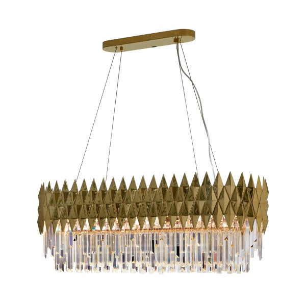 Luxury 1/2-Tier Round/Rectangular Gold Finish Crystal Chandelier for Living Room/Bedroom-MEET LIGHTING