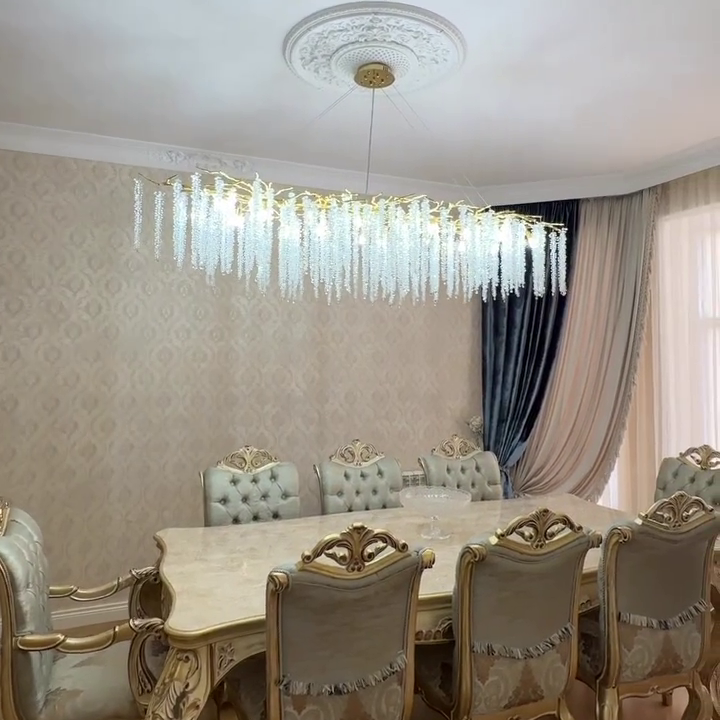 Branch Style Ceiling Light Crystal icicle Chandelier For Dining Table for Modern Home-MEET LIGHTING