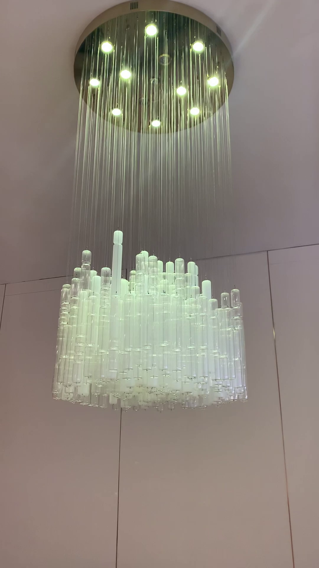 Modern Creative Art Design White&Transparent Tube Chandelier for Staircase/Foyer/Living Room-MEET LIGHTING