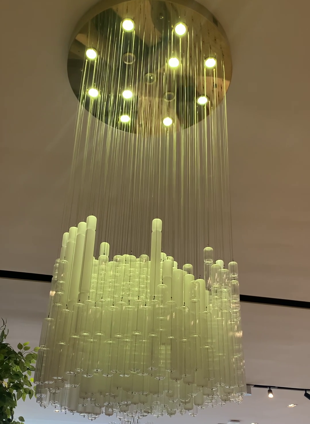 Modern Creative Art Design White&Transparent Tube Chandelier for Staircase/Foyer/Living Room-MEET LIGHTING