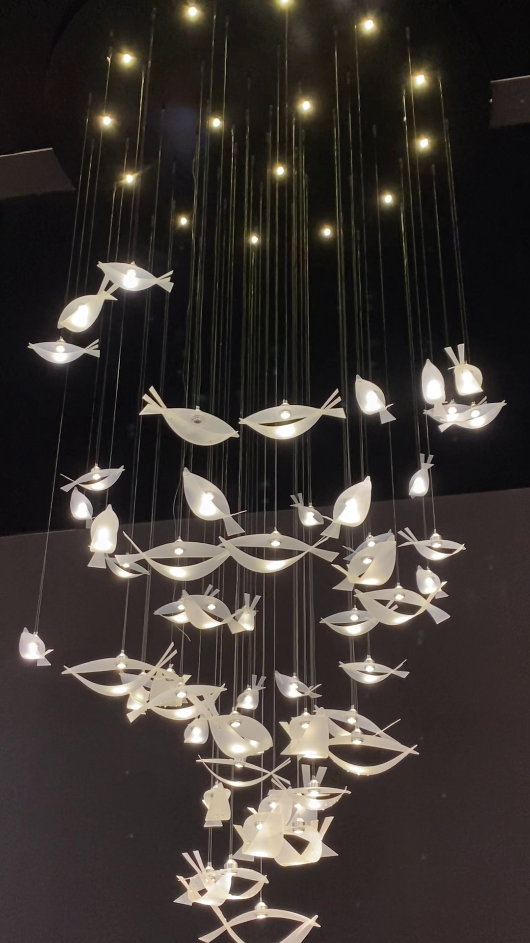 Modern Floating Acrylic Fish Chandelier for Staircase/Foyer/Living Room-MEET LIGHTING