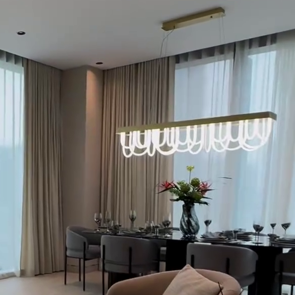 Modern Wavy Chandelier for Dining Room/Kitchen Island-MEET LIGHTING