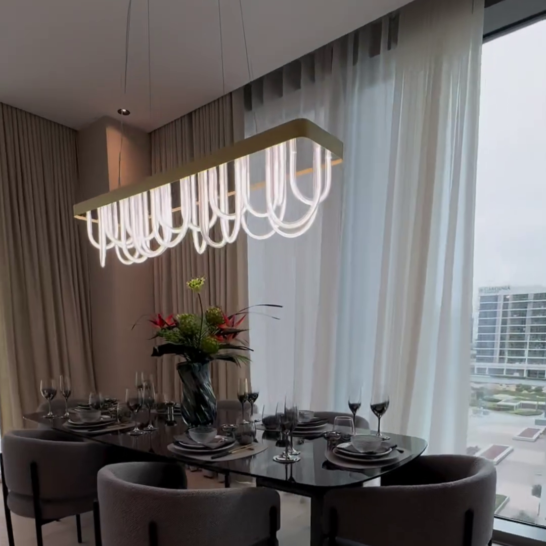 Modern Wavy Chandelier for Dining Room/Kitchen Island-MEET LIGHTING