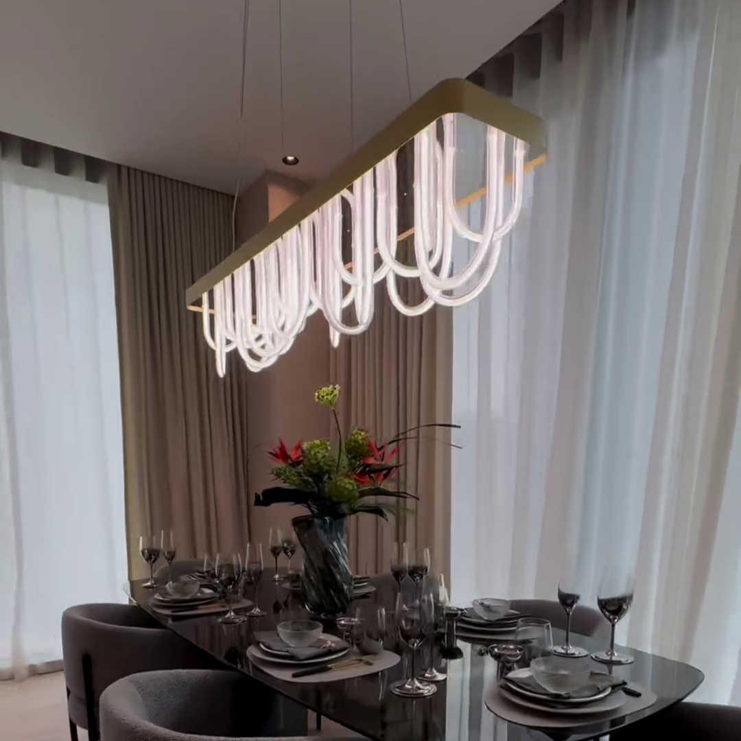 Modern Wavy Chandelier for Dining Room/Kitchen Island-MEET LIGHTING