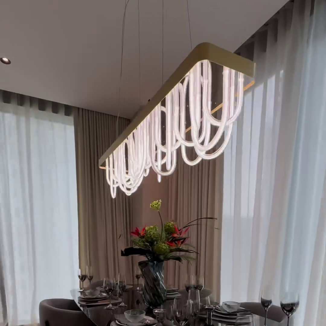 Modern Wavy Chandelier for Dining Room/Kitchen Island-MEET LIGHTING