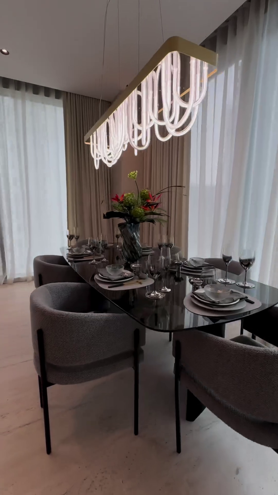 Modern Wavy Chandelier for Dining Room/Kitchen Island-MEET LIGHTING