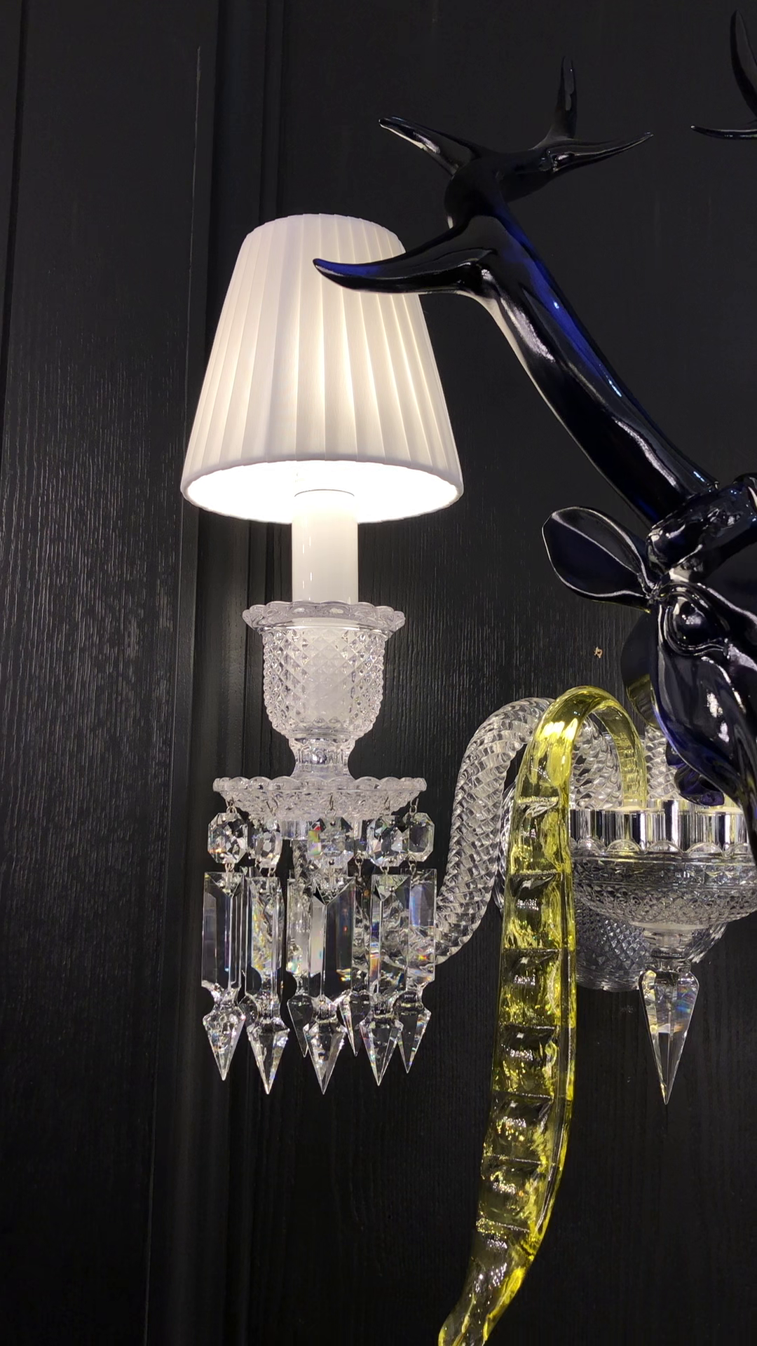 Traditional Colorful Candle Branch Blue Deer Crystal Chandelier for Living Room/Dining Room-MEET LIGHTING