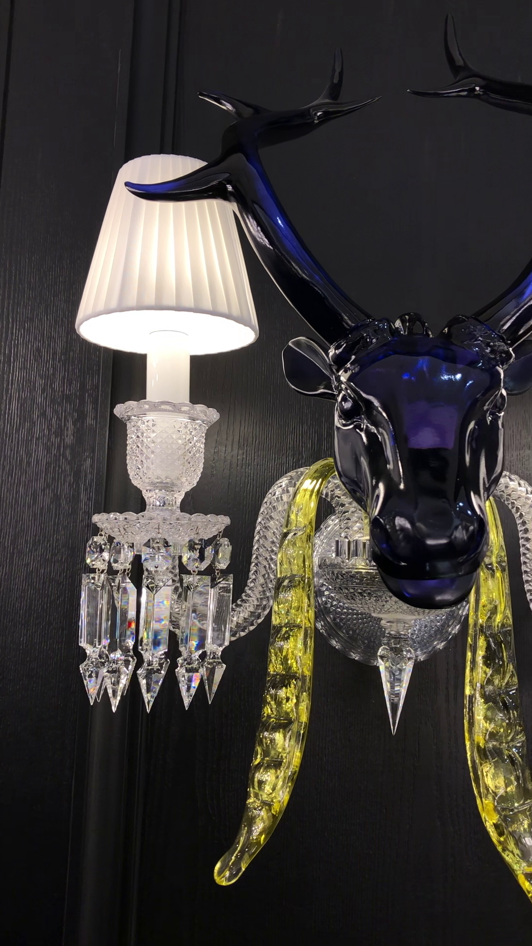 Traditional Colorful Candle Branch Blue Deer Crystal Chandelier for Living Room/Dining Room-MEET LIGHTING