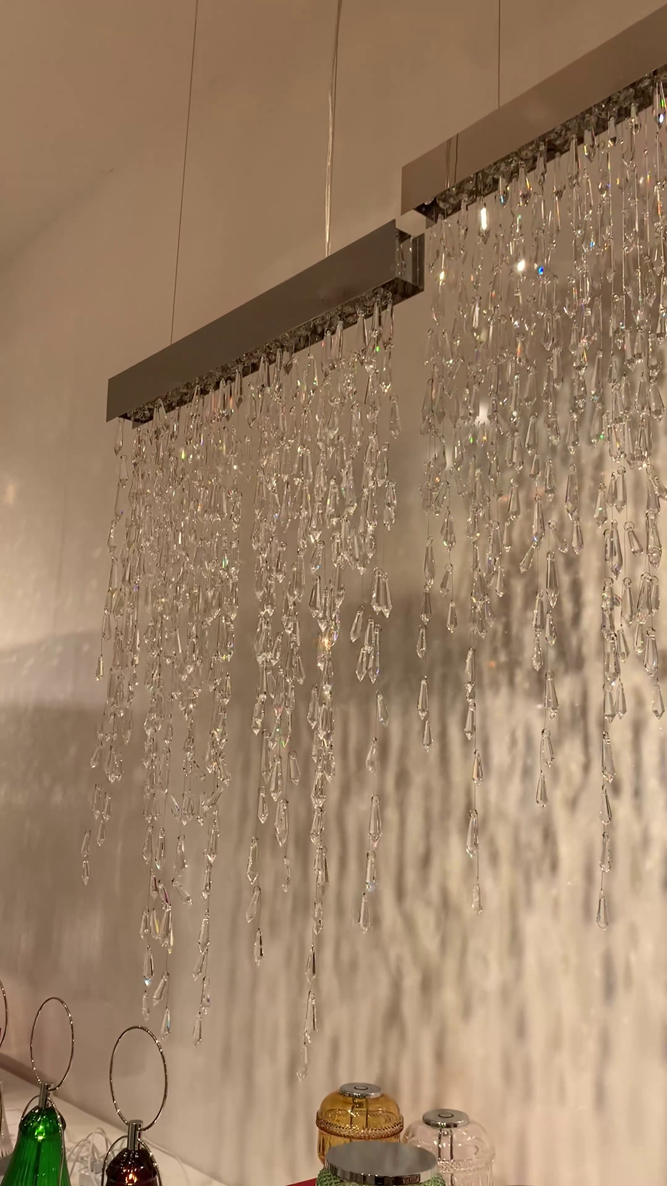 Modern Creative Waterfall Tassel Crystal Chandelier for Dining Room/Kitchen Island-MEET LIGHTING
