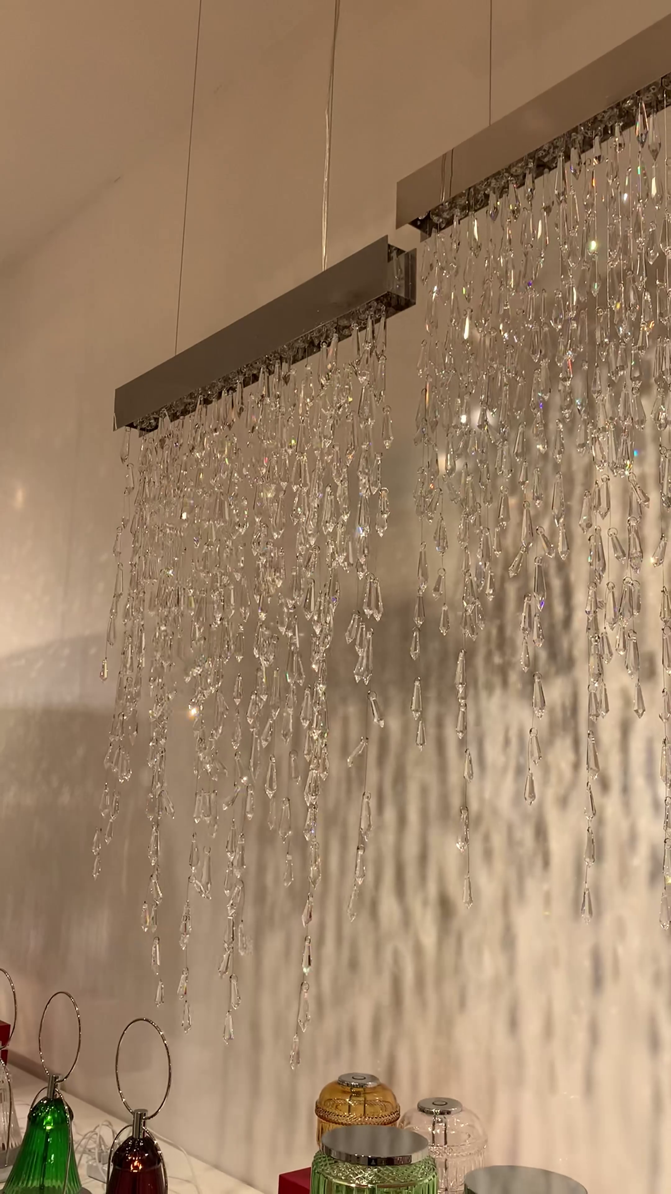 Modern Creative Waterfall Tassel Crystal Chandelier for Dining Room/Kitchen Island-MEET LIGHTING