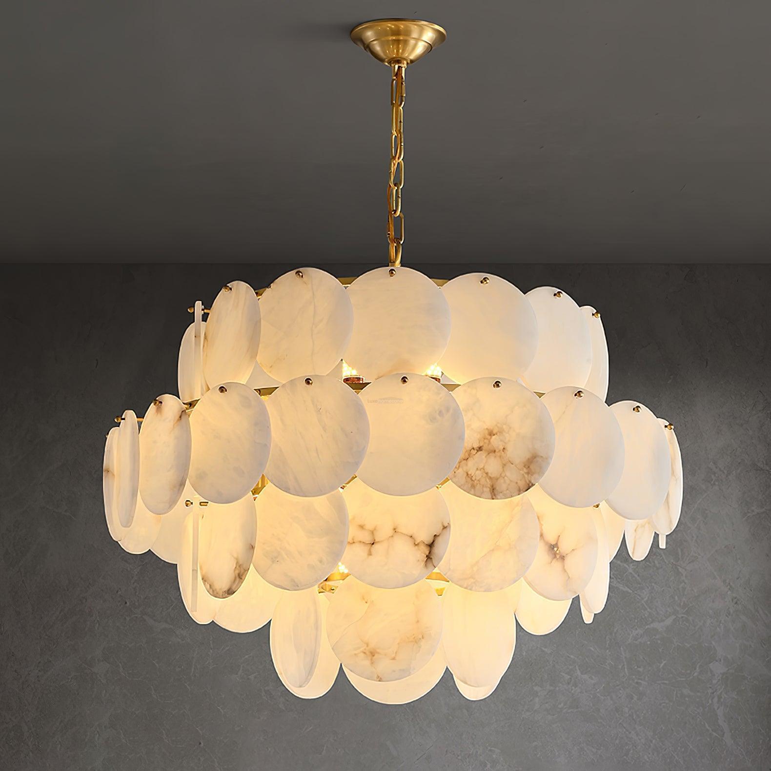 Alabaster Shell Brass Chandelier with 2/3/4/5/6 layer-MEET LIGHTING