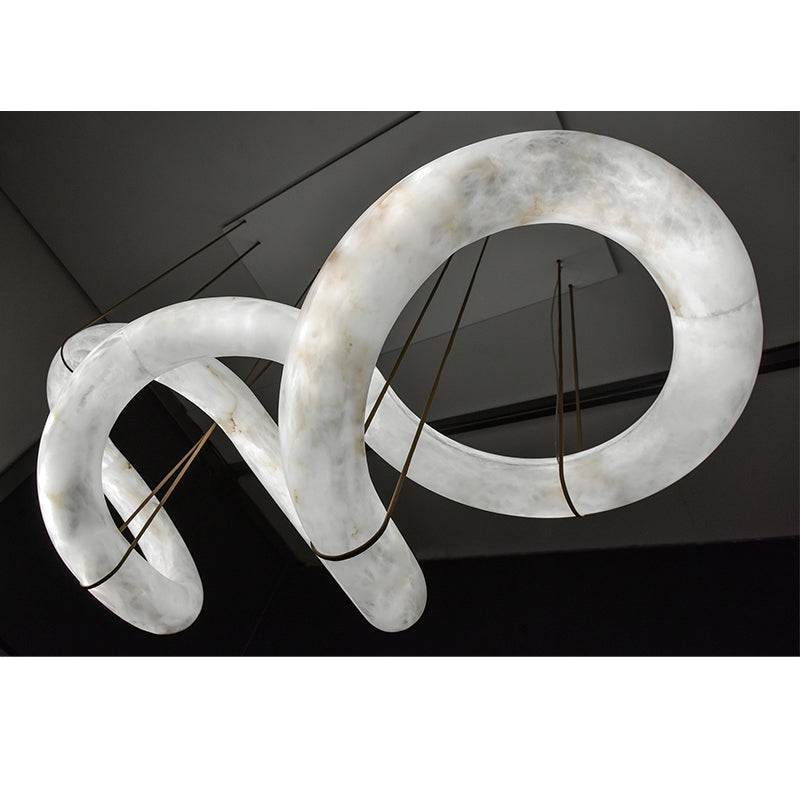 Scarlett Designer Alabaster Pendant Light, Modern Inspired Chandelier-MEET LIGHTING
