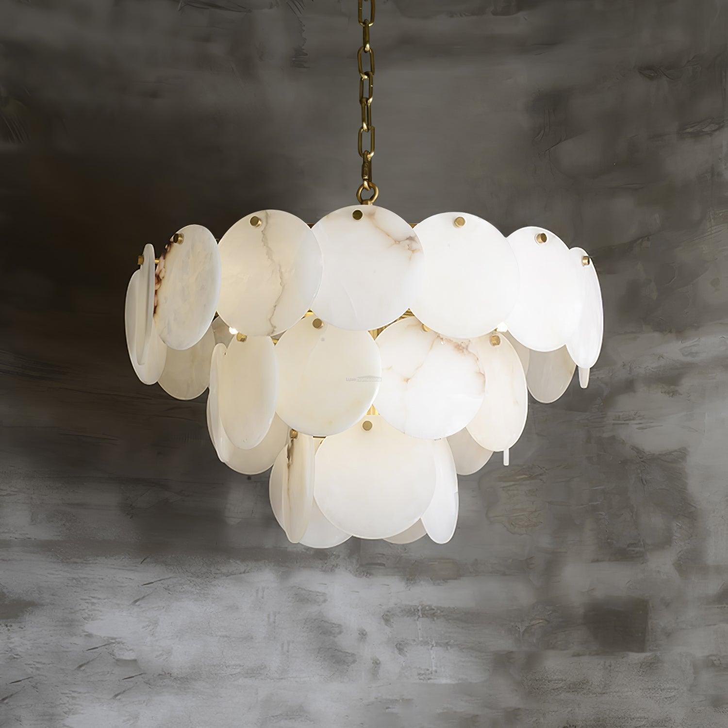 Alabaster Shell Brass Chandelier with 2/3/4/5/6 layer-MEET LIGHTING