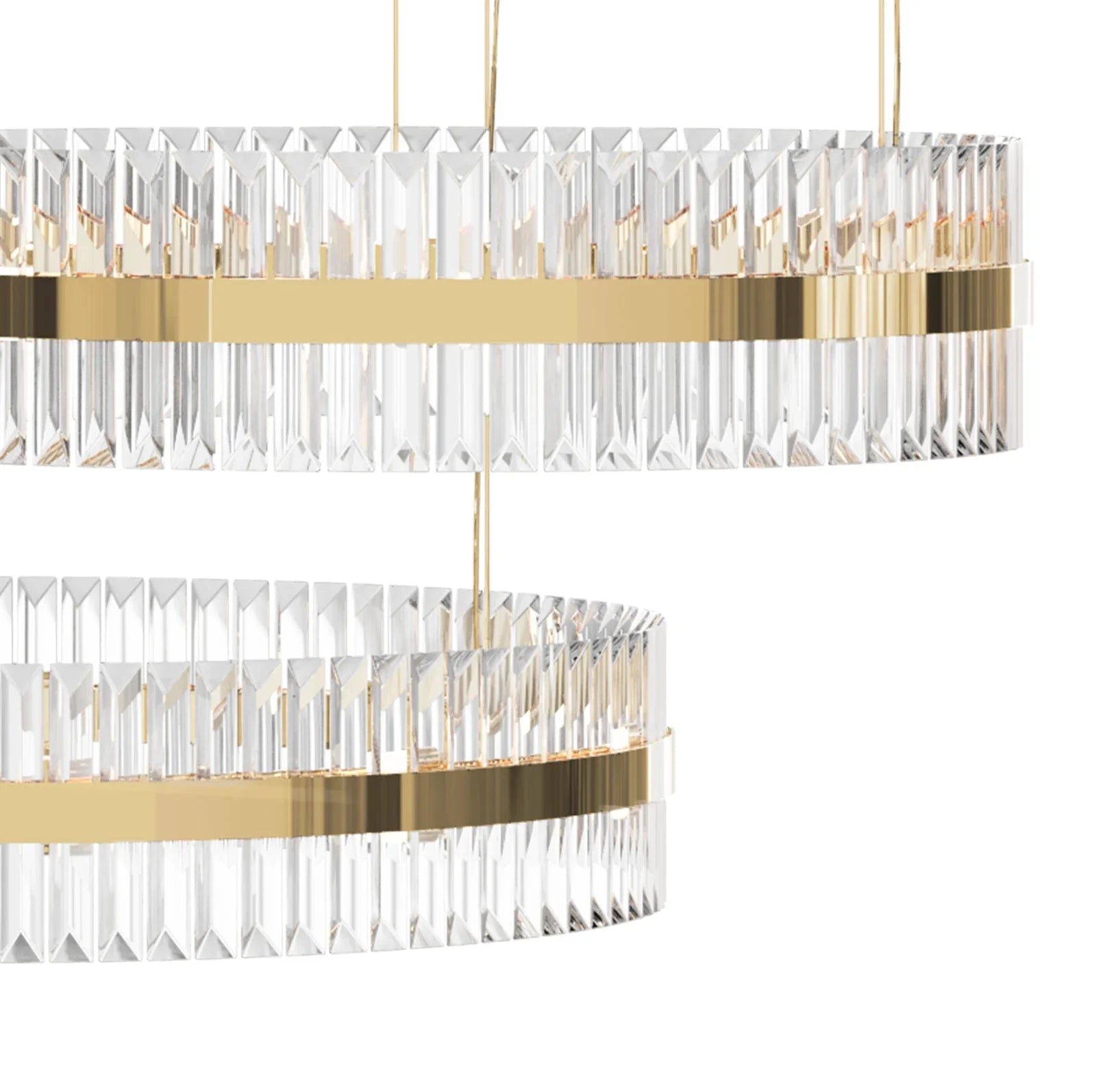 5-Ring Crystal Chandelier in Gold Finish-MEET LIGHTING