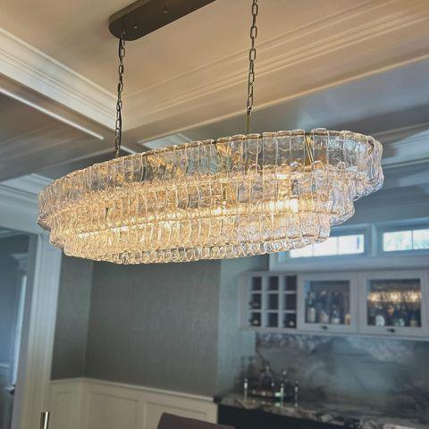 Ghiaccio Oval Art Glass Chandelier 54" 65"