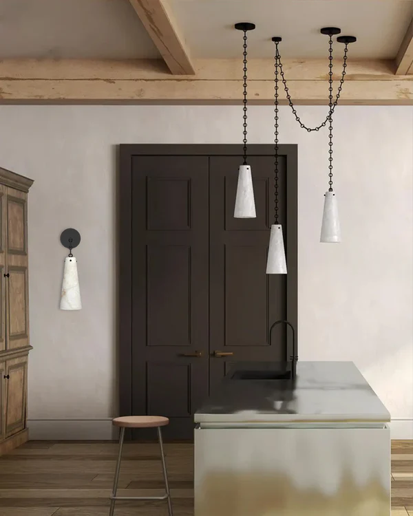 Luccas Contemporary Alabaster Wall Sconce
