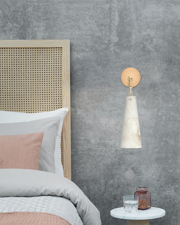Luccas Contemporary Alabaster Wall Sconce