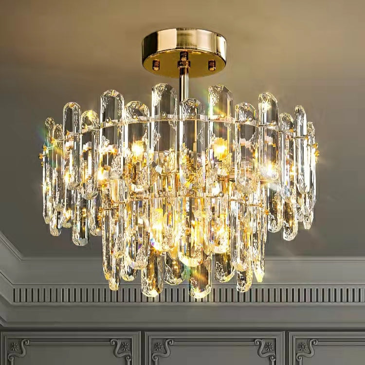 Modern Style Two Layers Crystal Chandelier For Living Room / Round Dining Table-MEET LIGHTING