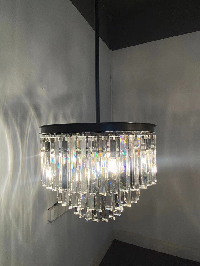 1920s K9 Crystal Round Chandelier Flushmount