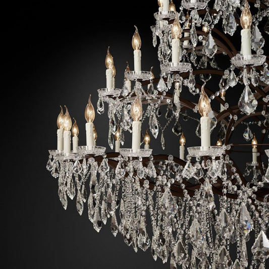 19TH Crystal Rococo Round Chandelier 101"