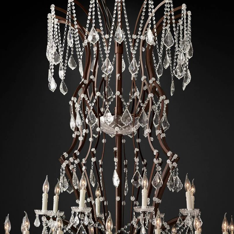19TH Crystal Rococo Round Chandelier 101"