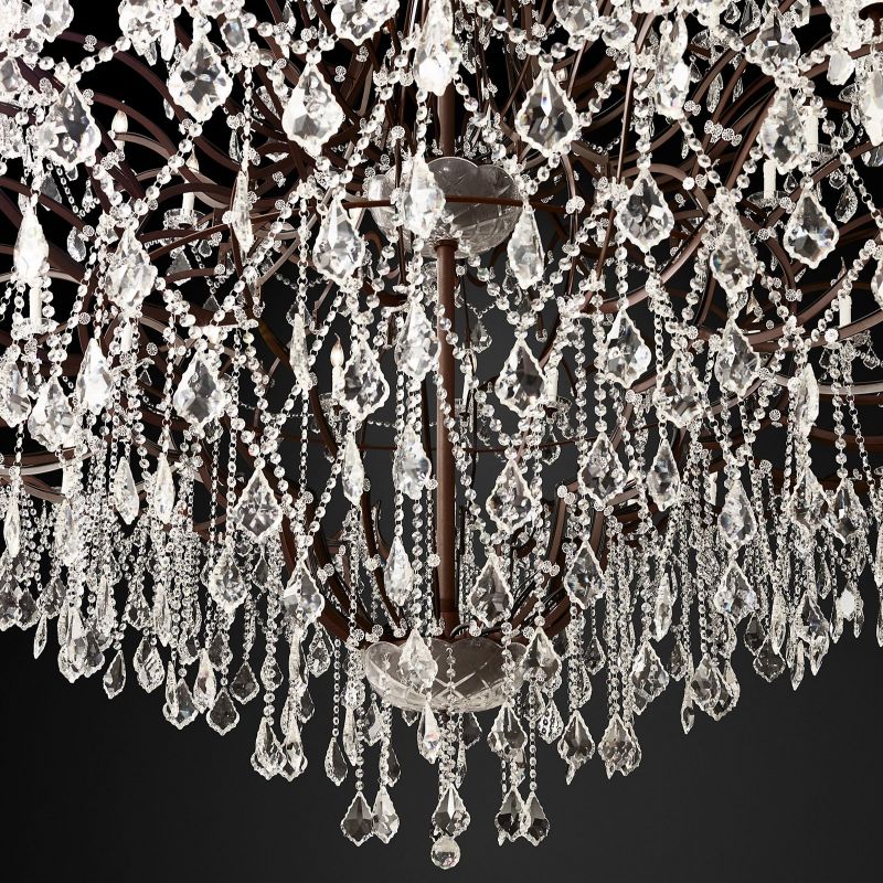 19TH Crystal Rococo Round Chandelier 101"