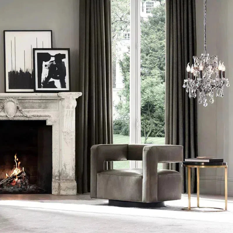 Elegant 18-inch Rococo Iron Crystal Vintage Round Chandelier