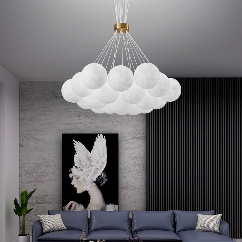 Bubble Moon Chandelier Bedroom Ceiling Light Modern Nordic Lamp-MEET LIGHTING