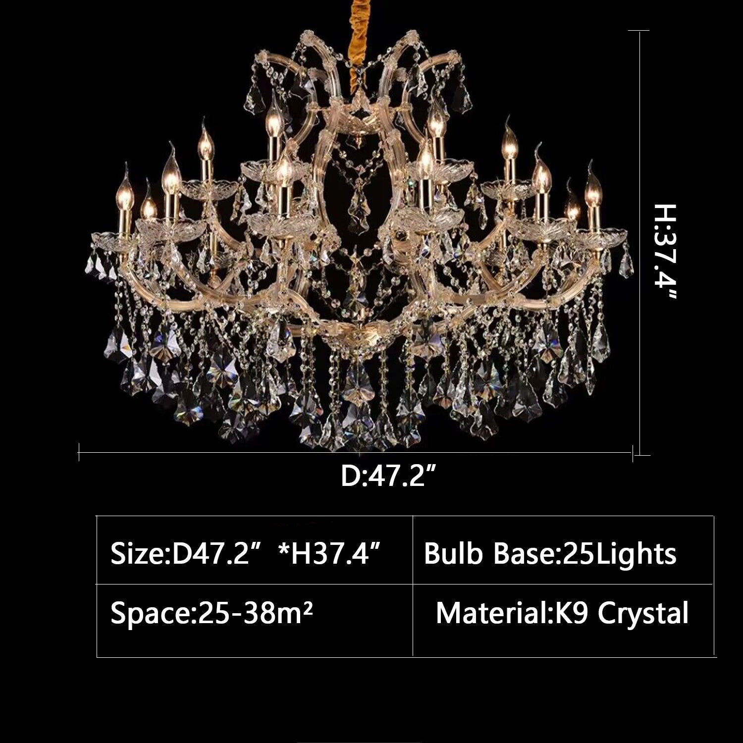 Luxury Atmospheric European Candle Crystal Chandelier Designer Creative for Hotel / Villa / Living Room-MEET LIGHTING