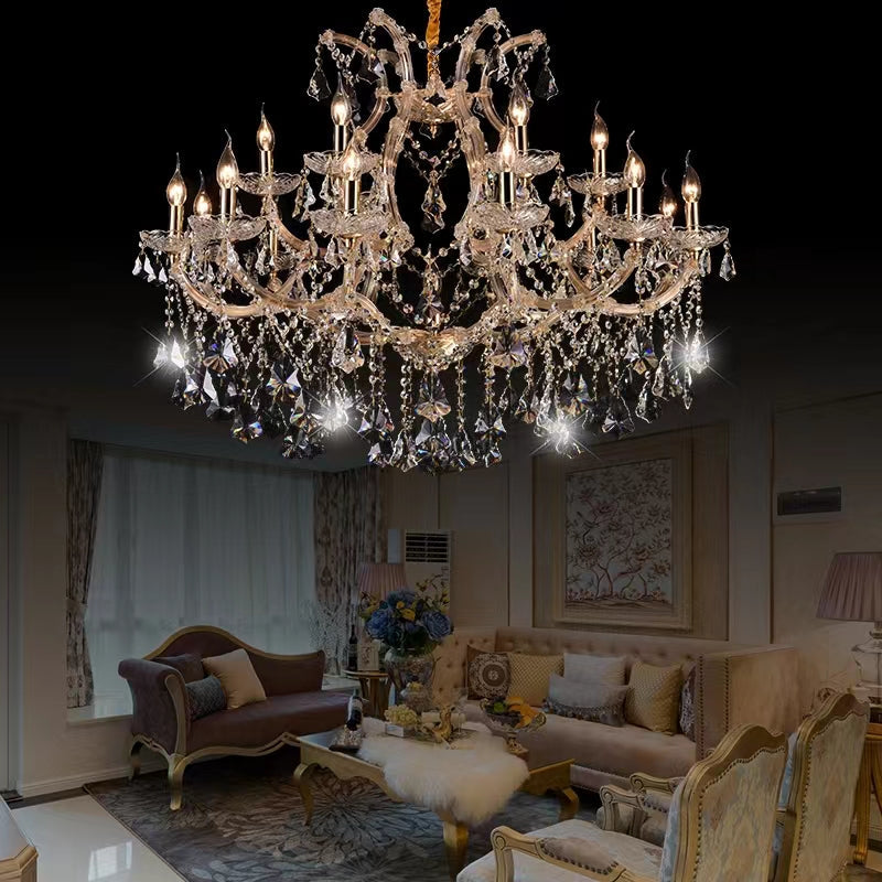 Luxury Atmospheric European Candle Crystal Chandelier Designer Creative for Hotel / Villa / Living Room-MEET LIGHTING