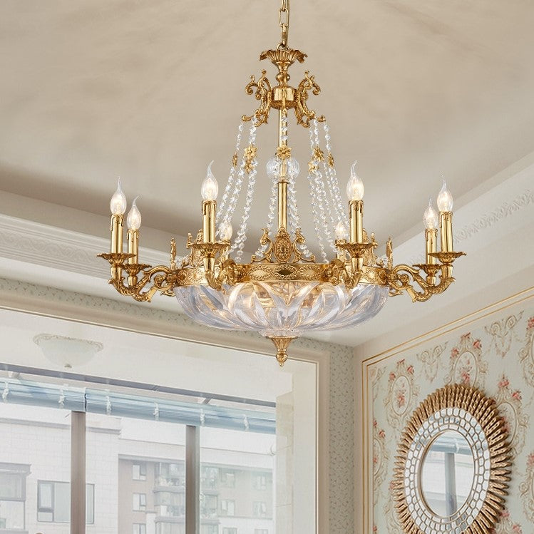 European Style Luxury Crystal Pendant Candle Chandelier for Living Room/Foyer/Entrys/Hallway-MEET LIGHTING